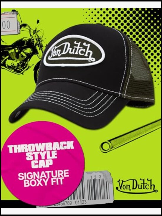 Authentic Von Dutch Unisex Trucker Hat - Curved Bill Snapback Mesh Back main image 7